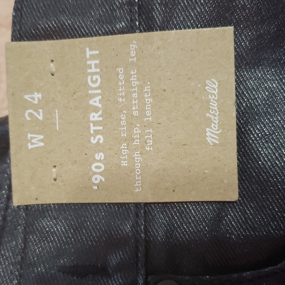 Madewell The '90s Straight Jean in Midnight Blue Foil Size 24 NN461 nwt - Picture 6 of 12